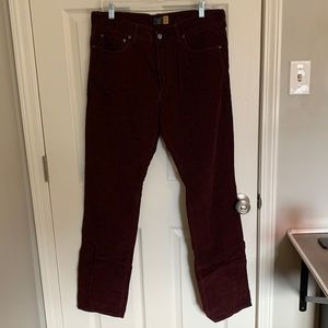 J Crew Corduroy slim fit pants. Maroon 35x34 1040 pants